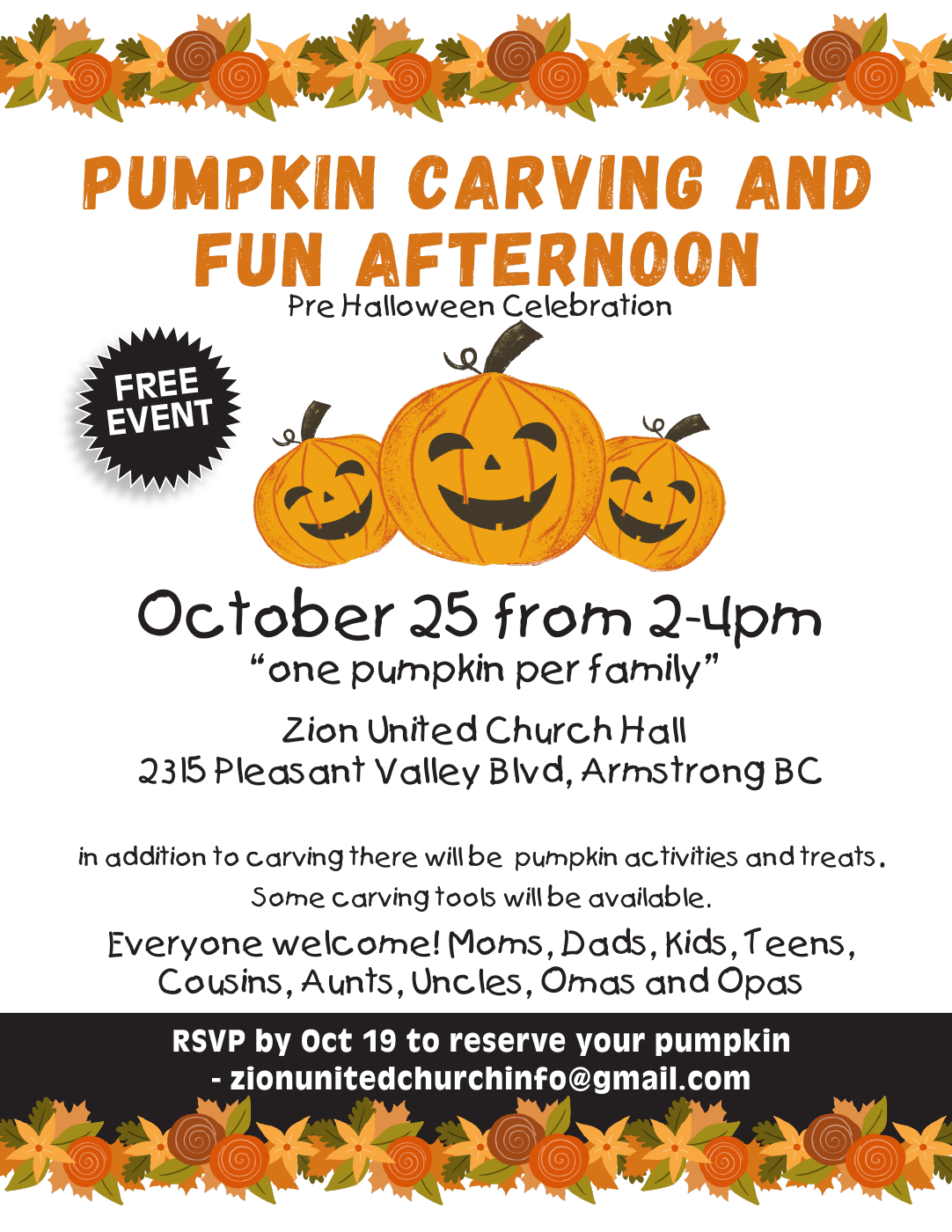 Pumpkin Carving and Fun Afternoon