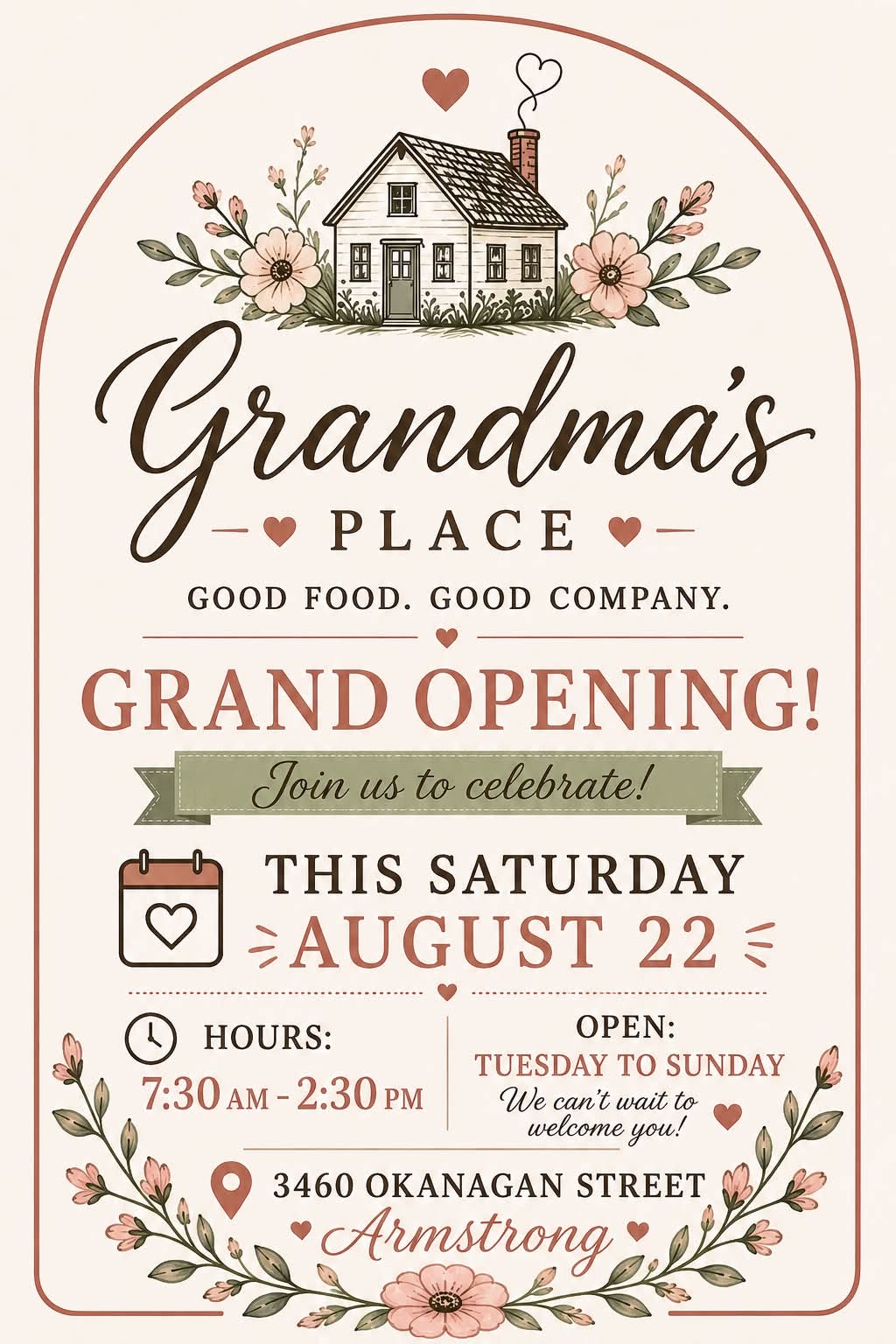 Grandma’s Place grand opening poster